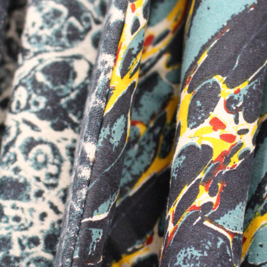 Holly Graham - detail of two dress fabrics