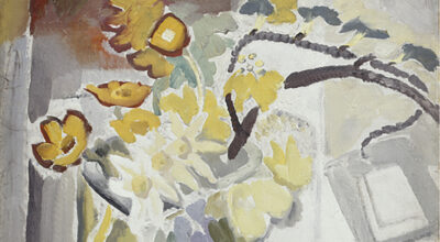 Ivon Hitchens Still life - yellow flowers in a glass vase