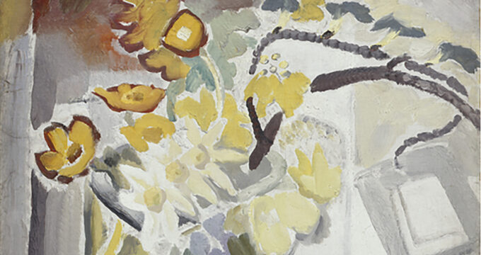 Ivon Hitchens Still life - yellow flowers in a glass vase
