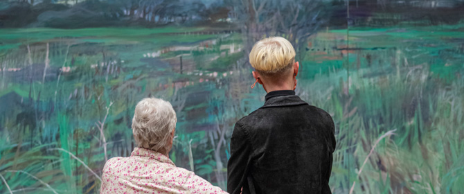 looking at painting