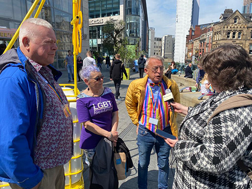 volunteers talking at Manchester Flower Show