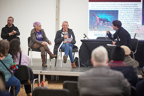 Discussion and presentation. PRIDE in Nature at RHS Garden Bridgewater.
